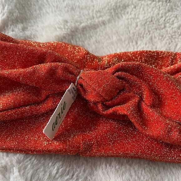 2/$20 ✨NWT Aerie Headbands Sparkly Olive Green and Red Orange Set of 2 - Picture 4 of 8